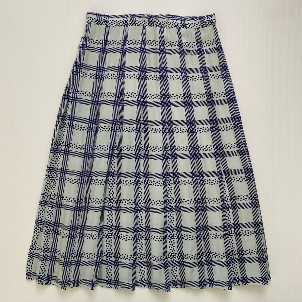 Vintage Francesca Of Damon for Starington 100% Silk Check Patterned Skirt Size 8